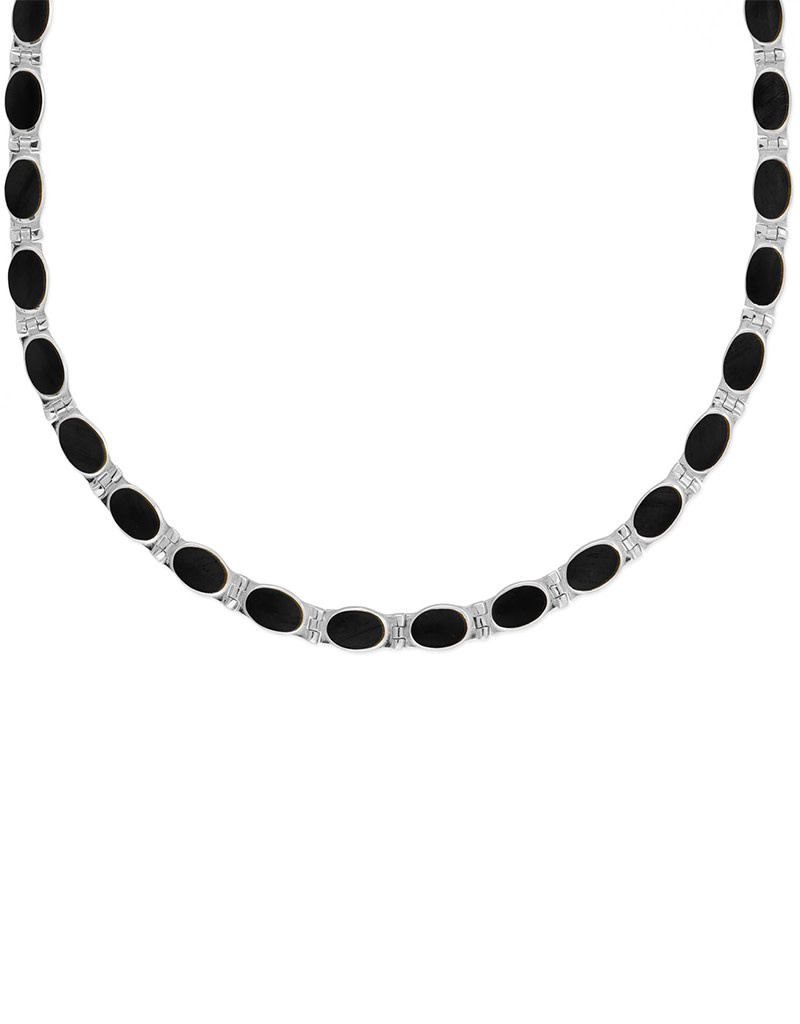 Oval Onyx Necklace 16"+2"